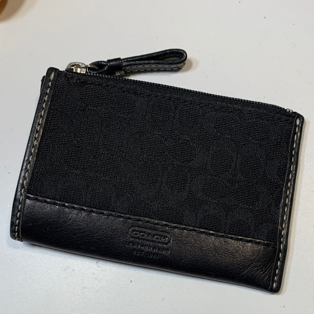 Coach Black Signature Coin Pouch